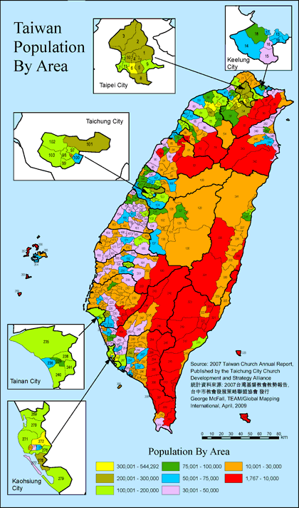 Taiwan Population By Area